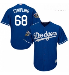 Mens Majestic Los Angeles Dodgers 68 Ross Stripling Replica Royal Blue Alternate Cool Base 2018 World Series MLB Jersey Mens Majestic Los Angeles Dodgers 68 Ross Stripling Replica Royal Blue Alternate Cool Base 2018 World Series MLB Jersey