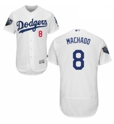 Mens Majestic Los Angeles Dodgers 8 Manny Machado White Home Flex Base Authentic Collection 2018 World Series Jersey Mens Majestic Los Angeles Dodgers 8 Manny Machado White Home Flex Base Authentic Collection 2018 World Series Jersey