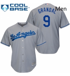 Mens Majestic Los Angeles Dodgers 9 Yasmani Grandal Replica Grey Road Cool Base MLB Jersey Mens Majestic Los Angeles Dodgers 9 Yasmani Grandal Replica Grey Road Cool Base MLB Jersey