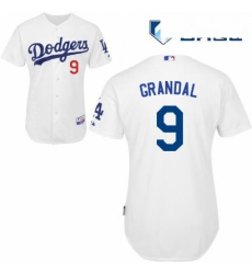 Mens Majestic Los Angeles Dodgers 9 Yasmani Grandal Replica White Home Cool Base MLB Jersey Mens Majestic Los Angeles Dodgers 9 Yasmani Grandal Replica White Home Cool Base MLB Jersey