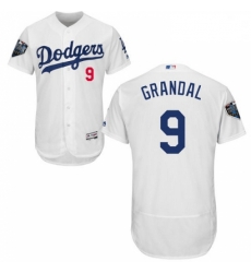 Mens Majestic Los Angeles Dodgers 9 Yasmani Grandal White Home Flex Base Authentic Collection 2018 World Series Jersey Mens Majestic Los Angeles Dodgers 9 Yasmani Grandal White Home Flex Base Authentic Collection 2018 World Series Jersey