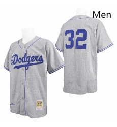 Mens Mitchell and Ness Los Angeles Dodgers 32 Sandy Koufax Replica Grey Throwback MLB Jersey Mens Mitchell and Ness Los Angeles Dodgers 32 Sandy Koufax Replica Grey Throwback MLB Jersey