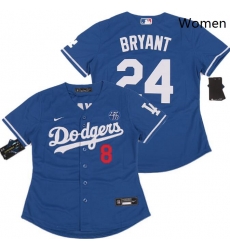 Women Dodgers Front 8 Back 24 Kobe Bryant Blue Cool Base Stitched MLB Jersey Women Dodgers Front 8 Back 24 Kobe Bryant Blue Cool Base Stitched MLB Jersey