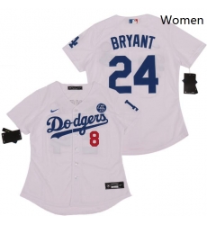 Women Dodgers Front 8 Back 24 Kobe Bryant White Cool Base Stitched MLB Jersey II Women Dodgers Front 8 Back 24 Kobe Bryant White Cool Base Stitched MLB Jersey II