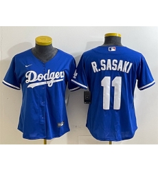 Women Los Angeles Dodgers 11 Roki Sasaki Royal Cool Base Stitched Baseball Jersey Women Los Angeles Dodgers 11 Roki Sasaki Royal Cool Base Stitched Baseball Jersey
