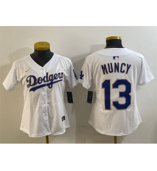 Women Los Angeles Dodgers 13 Max Muncy White Gold Limited Stitched Baseball Jersey Women Los Angeles Dodgers 13 Max Muncy White Gold Limited Stitched Baseball Jersey