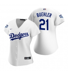 Women Los Angeles Dodgers 21 Walker Buehler White 2020 World Series Champions Replica Jersey Women Los Angeles Dodgers 21 Walker Buehler White 2020 World Series Champions Replica Jersey