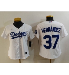 Women Los Angeles Dodgers 37 Teoscar Hern E1ndez White Stitched Jersey Women Los Angeles Dodgers 37 Teoscar Hern E1ndez White Stitched Jersey