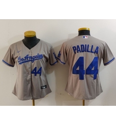 Women Los Angeles Dodgers 44 Vicente Padilla Grey Stitched Jersey 10 Women Los Angeles Dodgers 44 Vicente Padilla Grey Stitched Jersey 10