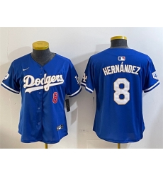 Women Los Angeles Dodgers 8 Enrique Hernandez Blue 2024 Jackie Robinson Patch Limited Stitched Baseball Jersey Women Los Angeles Dodgers 8 Enrique Hernandez Blue 2024 Jackie Robinson Patch Limited Stitched Baseball Jersey