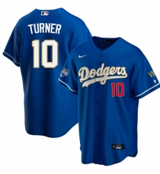 Women Los Angeles Dodgers Justin Turner 10 Championship Gold Trim Blue Limited All Stitched Flex Base Jersey Women Los Angeles Dodgers Justin Turner 10 Championship Gold Trim Blue Limited All Stitched Flex Base Jersey