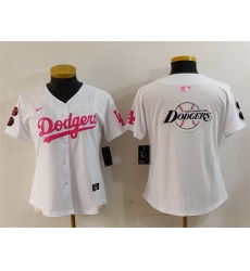 Women Los Angeles Dodgers Team Big Logo White Pink Vin 26 Kobe Patch Stitched Baseball Jersey 5 Women Los Angeles Dodgers Team Big Logo White Pink Vin 26 Kobe Patch Stitched Baseball Jersey 5