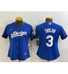 Women's Los Angeles Dodgers #3 Chris Taylor Blue 2022 Cool Base Stitched Nike Jersey Women's Los Angeles Dodgers #3 Chris Taylor Blue 2022 Cool Base Stitched Nike Jersey
