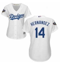 Womens Majestic Los Angeles Dodgers 14 Enrique Hernandez Authentic White Home Cool Base 2018 World Series MLB Jersey Womens Majestic Los Angeles Dodgers 14 Enrique Hernandez Authentic White Home Cool Base 2018 World Series MLB Jersey