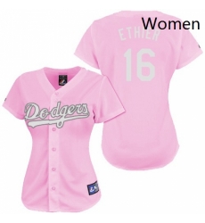 Womens Majestic Los Angeles Dodgers 16 Andre Ethier Authentic Pink Fashion MLB Jersey Womens Majestic Los Angeles Dodgers 16 Andre Ethier Authentic Pink Fashion MLB Jersey