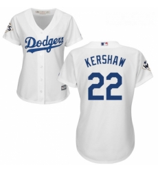 Womens Majestic Los Angeles Dodgers 22 Clayton Kershaw Replica White Home 2017 World Series Bound Cool Base MLB Jersey Womens Majestic Los Angeles Dodgers 22 Clayton Kershaw Replica White Home 2017 World Series Bound Cool Base MLB Jersey