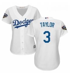 Womens Majestic Los Angeles Dodgers 3 Chris Taylor Authentic White Home Cool Base 2018 World Series MLB Jersey Womens Majestic Los Angeles Dodgers 3 Chris Taylor Authentic White Home Cool Base 2018 World Series MLB Jersey