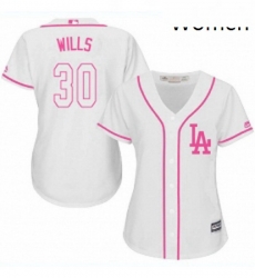 Womens Majestic Los Angeles Dodgers 30 Maury Wills Authentic White Fashion Cool Base MLB Jersey Womens Majestic Los Angeles Dodgers 30 Maury Wills Authentic White Fashion Cool Base MLB Jersey