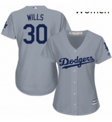 Womens Majestic Los Angeles Dodgers 30 Maury Wills Replica Grey Road Cool Base MLB Jersey Womens Majestic Los Angeles Dodgers 30 Maury Wills Replica Grey Road Cool Base MLB Jersey