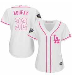 Womens Majestic Los Angeles Dodgers 32 Sandy Koufax Authentic White Fashion Cool Base 2018 World Series MLB Jersey Womens Majestic Los Angeles Dodgers 32 Sandy Koufax Authentic White Fashion Cool Base 2018 World Series MLB Jersey