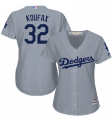 Womens Majestic Los Angeles Dodgers 32 Sandy Koufax Replica Grey Road Cool Base MLB Jersey Womens Majestic Los Angeles Dodgers 32 Sandy Koufax Replica Grey Road Cool Base MLB Jersey