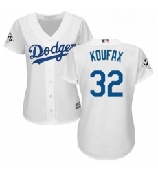 Womens Majestic Los Angeles Dodgers 32 Sandy Koufax Replica White Home 2017 World Series Bound Cool Base MLB Jersey Womens Majestic Los Angeles Dodgers 32 Sandy Koufax Replica White Home 2017 World Series Bound Cool Base MLB Jersey