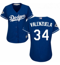Womens Majestic Los Angeles Dodgers 34 Fernando Valenzuela Replica Royal Blue Alternate 2017 World Series Bound Cool Base MLB Jersey Womens Majestic Los Angeles Dodgers 34 Fernando Valenzuela Replica Royal Blue Alternate 2017 World Series Bound Cool Base MLB Jersey