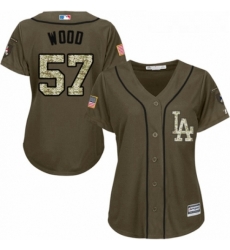 Womens Majestic Los Angeles Dodgers 57 Alex Wood Authentic Green Salute to Service MLB Jersey Womens Majestic Los Angeles Dodgers 57 Alex Wood Authentic Green Salute to Service MLB Jersey