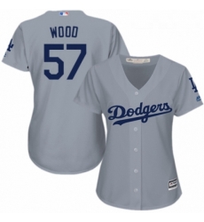 Womens Majestic Los Angeles Dodgers 57 Alex Wood Authentic Grey Road Cool Base MLB Jersey Womens Majestic Los Angeles Dodgers 57 Alex Wood Authentic Grey Road Cool Base MLB Jersey