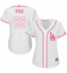 Womens Majestic Los Angeles Dodgers 66 Yasiel Puig Authentic White Fashion Cool Base MLB Jersey Womens Majestic Los Angeles Dodgers 66 Yasiel Puig Authentic White Fashion Cool Base MLB Jersey