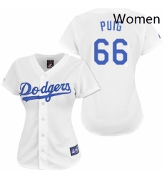 Womens Majestic Los Angeles Dodgers 66 Yasiel Puig Authentic White MLB Jersey Womens Majestic Los Angeles Dodgers 66 Yasiel Puig Authentic White MLB Jersey