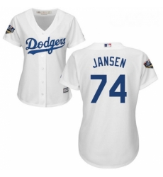 Womens Majestic Los Angeles Dodgers 74 Kenley Jansen Authentic White Home Cool Base 2018 World Series MLB Jersey Womens Majestic Los Angeles Dodgers 74 Kenley Jansen Authentic White Home Cool Base 2018 World Series MLB Jersey