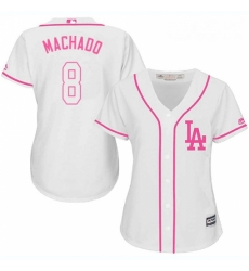 Womens Majestic Los Angeles Dodgers 8 Manny Machado Authentic White Fashion Cool Base MLB Jerse Womens Majestic Los Angeles Dodgers 8 Manny Machado Authentic White Fashion Cool Base MLB Jerse