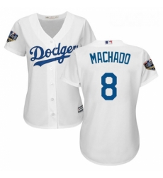Womens Majestic Los Angeles Dodgers 8 Manny Machado Authentic White Home Cool Base 2018 World Series MLB Jersey Womens Majestic Los Angeles Dodgers 8 Manny Machado Authentic White Home Cool Base 2018 World Series MLB Jersey