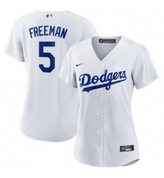Women's Nike Los Angeles Dodgers #5 Freddie Freeman White MLB Jersey Women's Nike Los Angeles Dodgers #5 Freddie Freeman White MLB Jersey