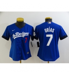 Women's Nike Los Angeles Dodgers #7 Julio Urias Blue City Player Jersey Women's Nike Los Angeles Dodgers #7 Julio Urias Blue City Player Jersey