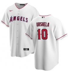 Men Los Angeles Angels 10 Gio Urshela White Cool Base Stitched Jersey Men Los Angeles Angels 10 Gio Urshela White Cool Base Stitched Jersey