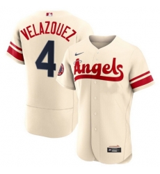 Men Los Angeles Angels 4 Andrew Velazquez 2022 Cream City Connect Flex Base Stitched Jerseyy Men Los Angeles Angels 4 Andrew Velazquez 2022 Cream City Connect Flex Base Stitched Jerseyy