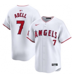 Men Los Angeles Angels 7 Jo Adell White Home Limited Stitched Baseball Jersey Men Los Angeles Angels 7 Jo Adell White Home Limited Stitched Baseball Jersey