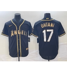 Men's Los Angeles Angels #17 Shohei Ohtani Black Gold Stitched MLB Cool Base Nike Jersey Men's Los Angeles Angels #17 Shohei Ohtani Black Gold Stitched MLB Cool Base Nike Jersey