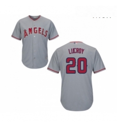 Mens Los Angeles Angels of Anaheim 20 Jonathan Lucroy Replica Grey Road Cool Base Baseball Jersey Mens Los Angeles Angels of Anaheim 20 Jonathan Lucroy Replica Grey Road Cool Base Baseball Jersey