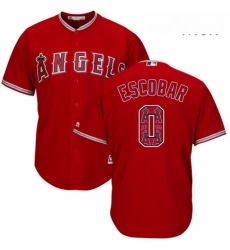 Mens Majestic Los Angeles Angels of Anaheim 0 Yunel Escobar Authentic Red Team Logo Fashion Cool Base MLB Jersey Mens Majestic Los Angeles Angels of Anaheim 0 Yunel Escobar Authentic Red Team Logo Fashion Cool Base MLB Jersey