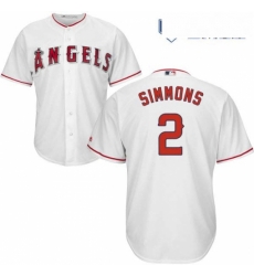 Mens Majestic Los Angeles Angels of Anaheim 2 Andrelton Simmons Replica White Home Cool Base MLB Jersey Mens Majestic Los Angeles Angels of Anaheim 2 Andrelton Simmons Replica White Home Cool Base MLB Jersey