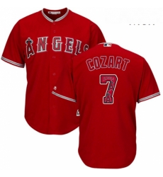 Mens Majestic Los Angeles Angels of Anaheim 7 Zack Cozart Authentic Red Team Logo Fashion Cool Base MLB Jersey Mens Majestic Los Angeles Angels of Anaheim 7 Zack Cozart Authentic Red Team Logo Fashion Cool Base MLB Jersey