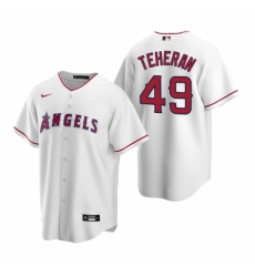 Mens Nike Los Angeles Angels 49 Julio Teheran White Home Stitched Baseball Jersey Mens Nike Los Angeles Angels 49 Julio Teheran White Home Stitched Baseball Jersey