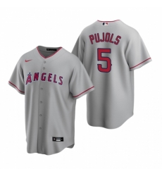 Mens Nike Los Angeles Angels 5 Albert Pujols Gray Road Stitched Baseball Jersey Mens Nike Los Angeles Angels 5 Albert Pujols Gray Road Stitched Baseball Jersey