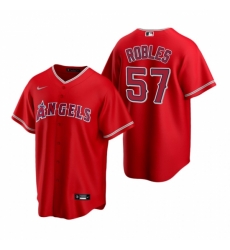 Mens Nike Los Angeles Angels 57 Hansel Robles Red Alternate Stitched Baseball Jersey Mens Nike Los Angeles Angels 57 Hansel Robles Red Alternate Stitched Baseball Jersey