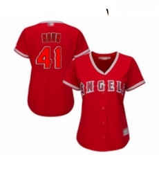 Womens Los Angeles Angels of Anaheim 41 Justin Bour Replica Red Alternate Baseball Jersey Womens Los Angeles Angels of Anaheim 41 Justin Bour Replica Red Alternate Baseball Jersey
