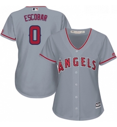 Womens Majestic Los Angeles Angels of Anaheim 0 Yunel Escobar Replica Grey Road Cool Base MLB Jersey Womens Majestic Los Angeles Angels of Anaheim 0 Yunel Escobar Replica Grey Road Cool Base MLB Jersey