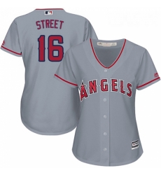 Womens Majestic Los Angeles Angels of Anaheim 16 Huston Street Replica Grey Road Cool Base MLB Jersey Womens Majestic Los Angeles Angels of Anaheim 16 Huston Street Replica Grey Road Cool Base MLB Jersey